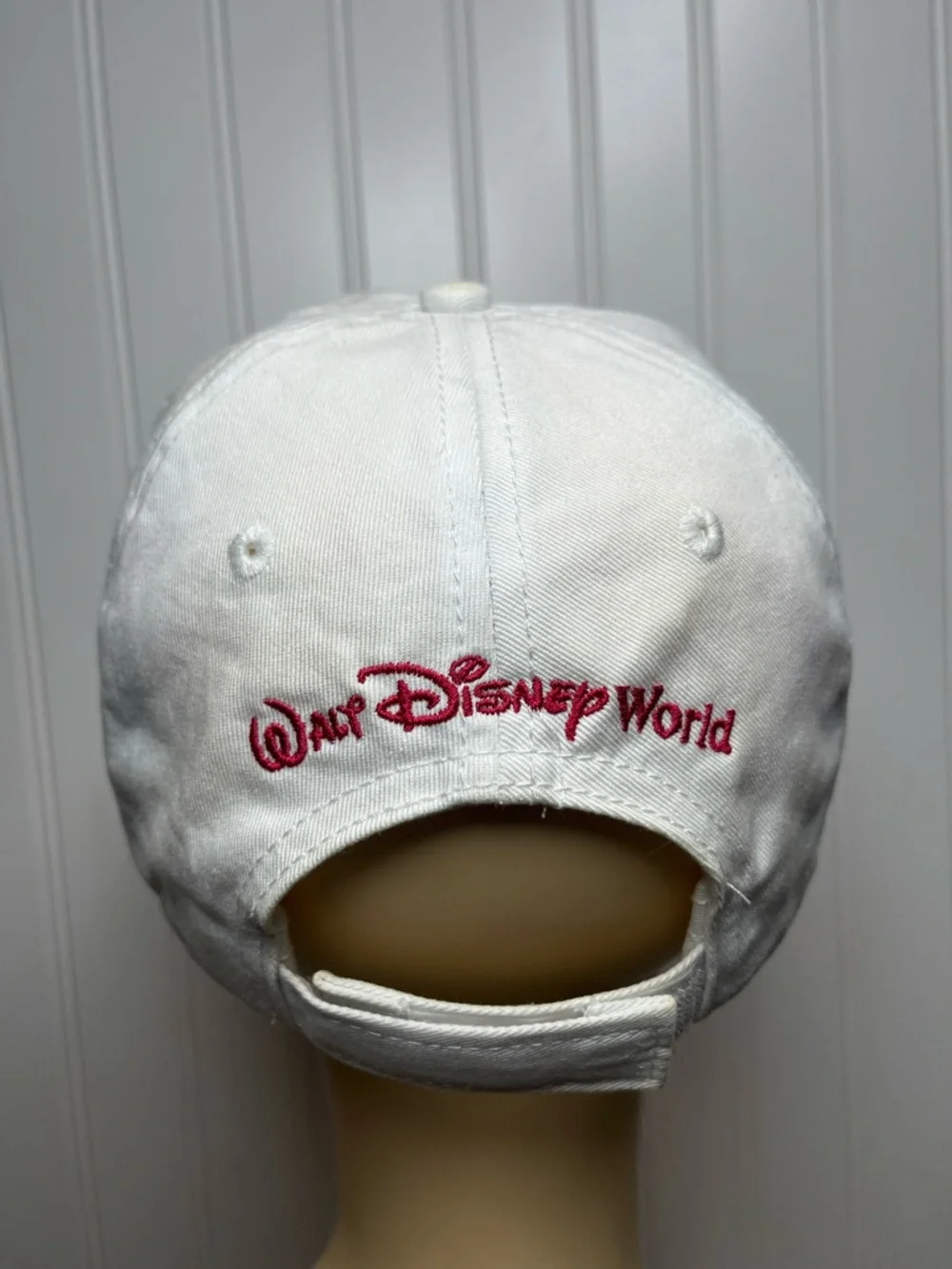 Disney Princess White & Hot Pink Embroidered Baseball Cap with rhinestones gems